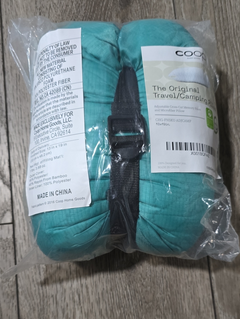 Coop Home Goods Original Travel/Camping Pillow in Teal - Picture 4 of 4